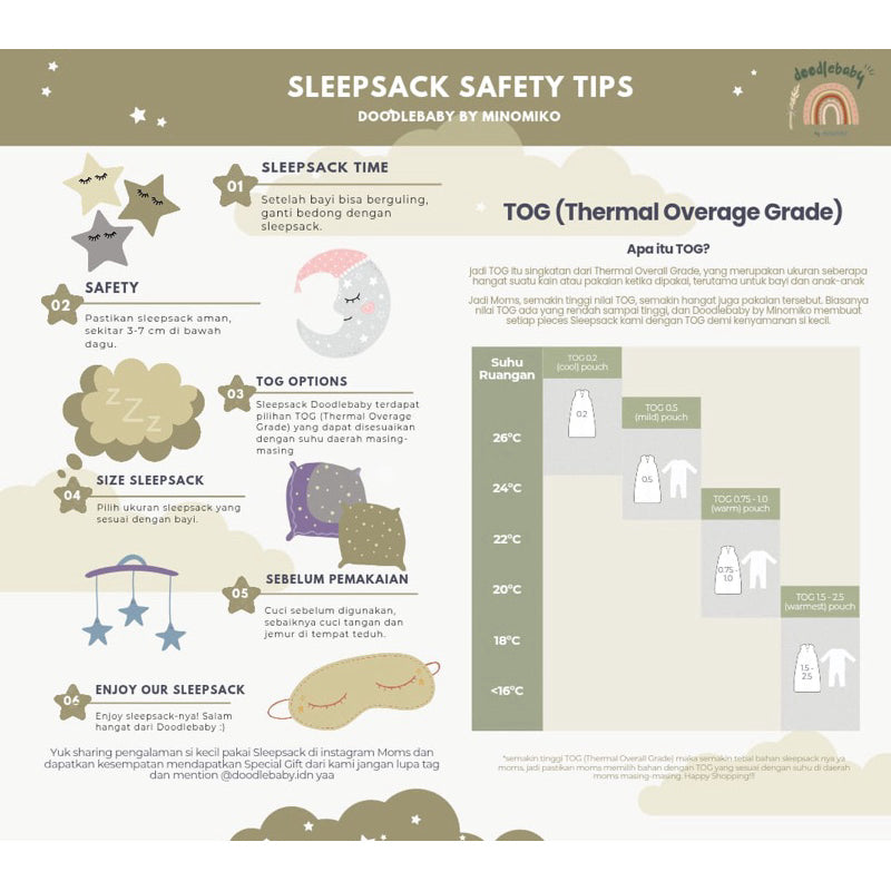 Doodlebaby Sleep Sack Timeless Series 2 layer